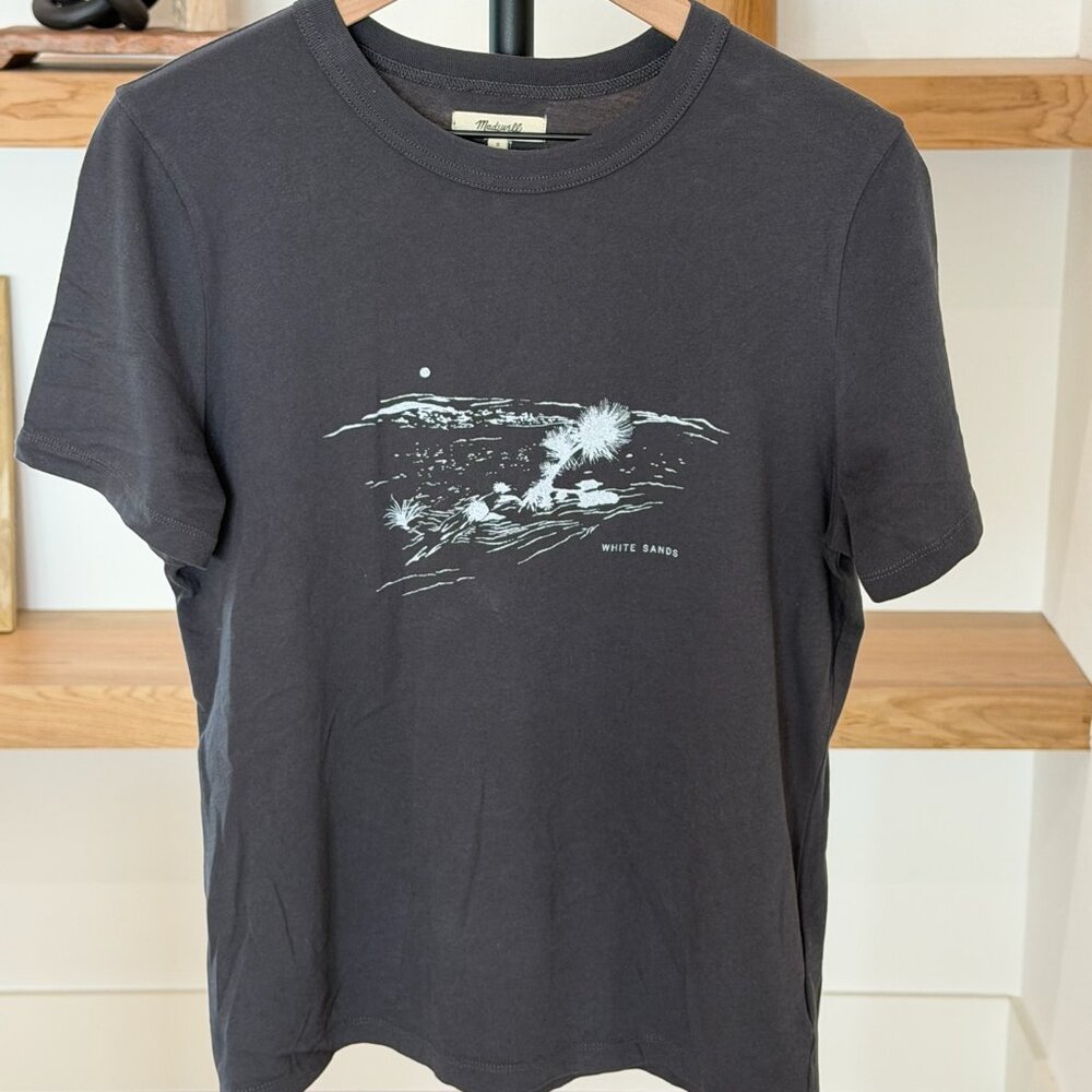 Madewell Softfade Cotton Oversized Tee - White Sands/Coal - S